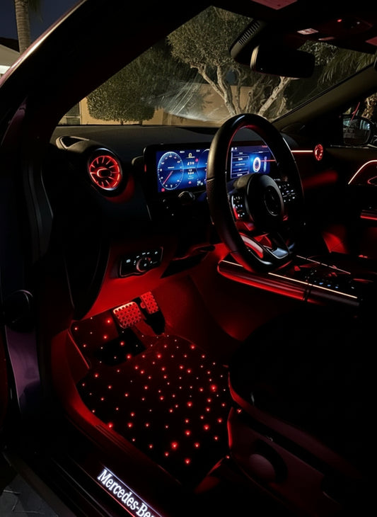 No more dull car interiors — Bring your vehicle to life with our LED Floor Mats!